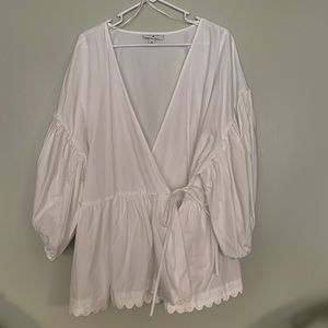 Kika Vargas for target wrap blouse with balloon sleeve